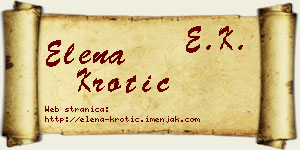 Elena Krotić vizit kartica